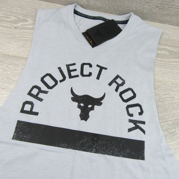 Under Armour Project Rock Payoff Bull Tank Men's Size Large Grey NEW - Picture 5 of 13